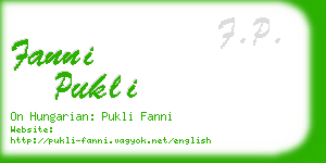 fanni pukli business card